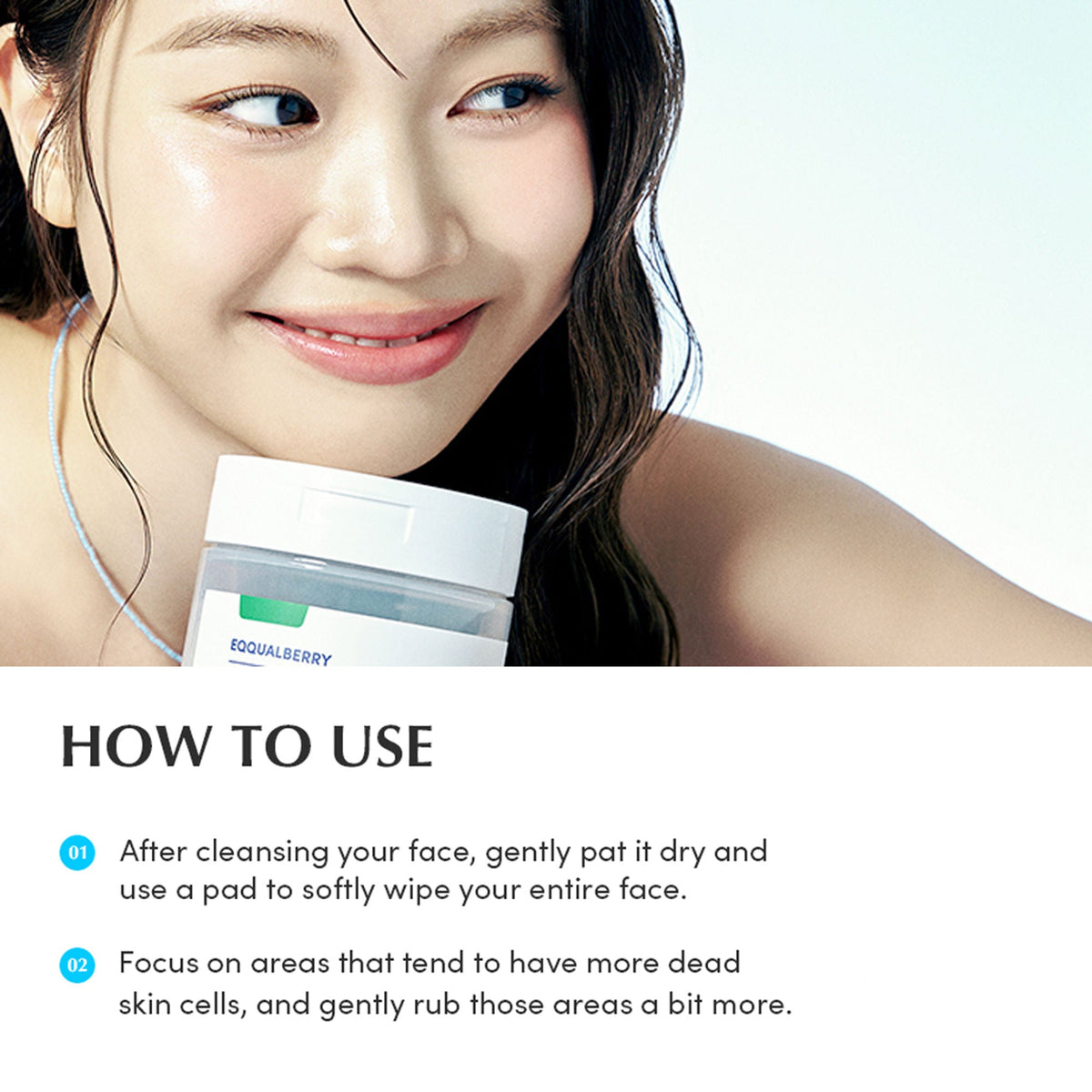 Image 9 of Eqqualberry Swimming Pool Toner Pads 30pcs – Dual-Textured Pads for Pore Care & Gentle Exfoliation
