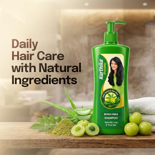 Image 7 of Karthika Dryness Shield Shampoo with Amla, Henna & Aloe Vera 650 ml