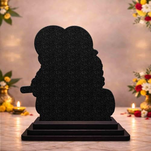 Image 2 of Radha Krishna Face Wooden MDF Printed Idol with Stand, 4 x 5 Inch, Pooja Room Decor, Home Temple Mandir Decoration, Religious Gift