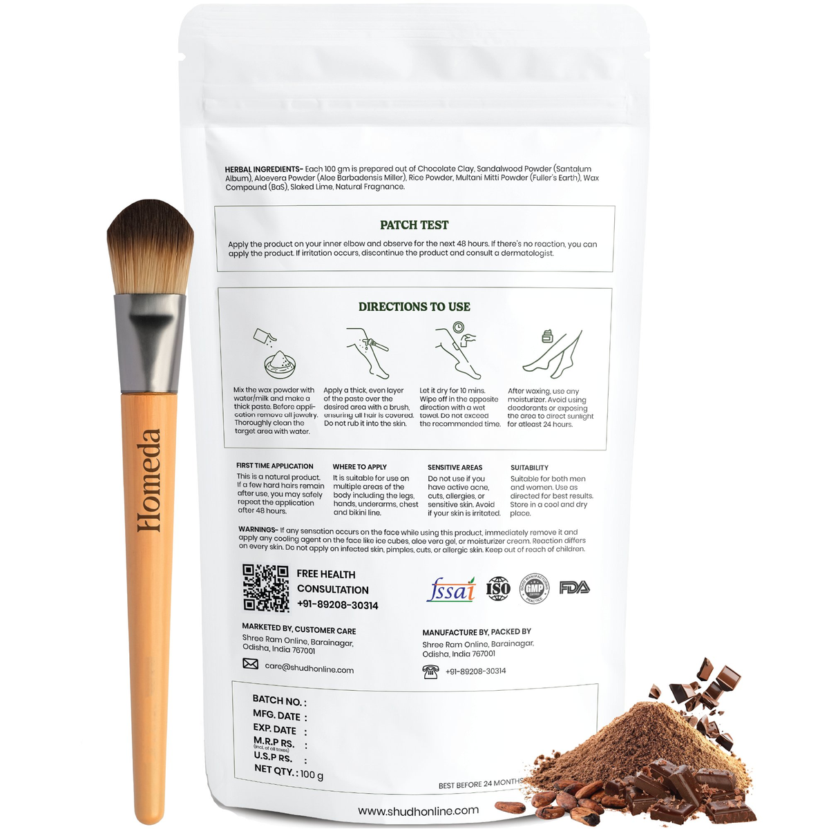 Image 3 of Shudh Online Herbal Wax Powder for Women - Chocolate Flavour