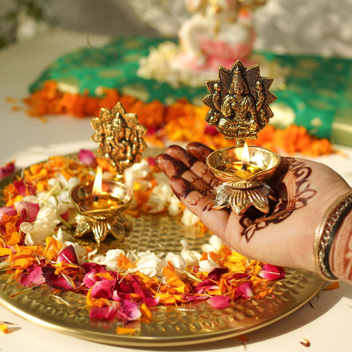 Image 7 of Behoma Lakshmi Ganesh Diya Set
