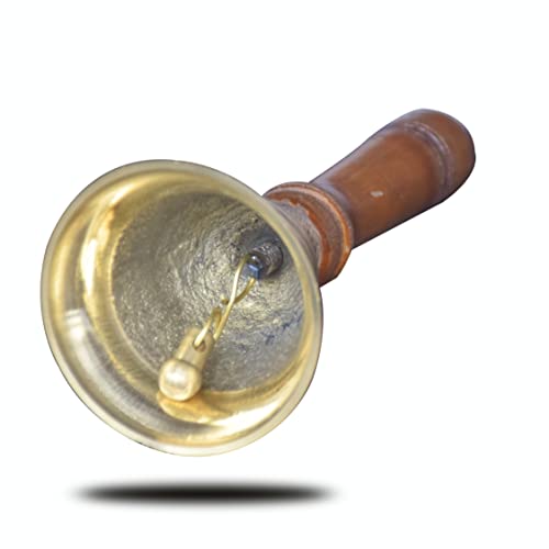 Image 5 of Pure Source India Brass Pooja Bell, With Wood Handle (6.5 Inch, Gold)
