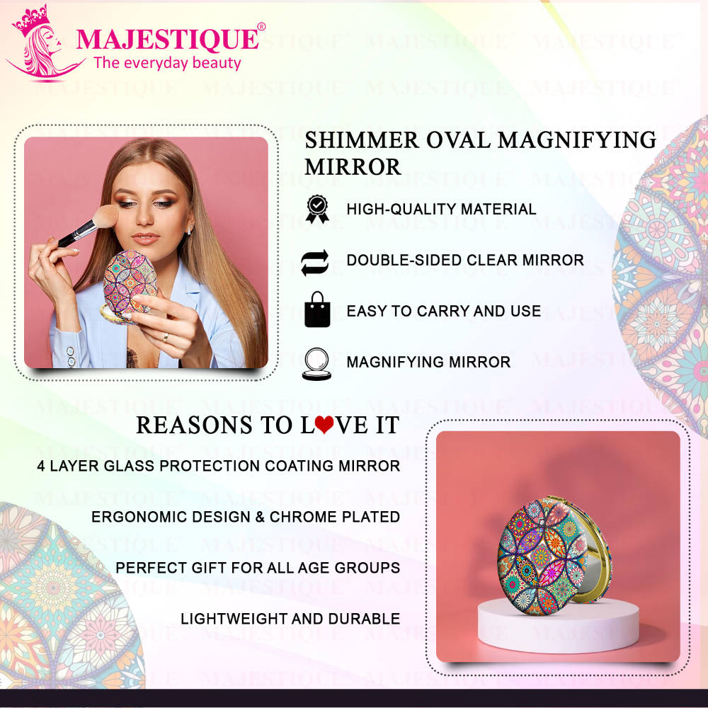 Image 7 of Majestique Shimmer Oval Magnifying Mirror