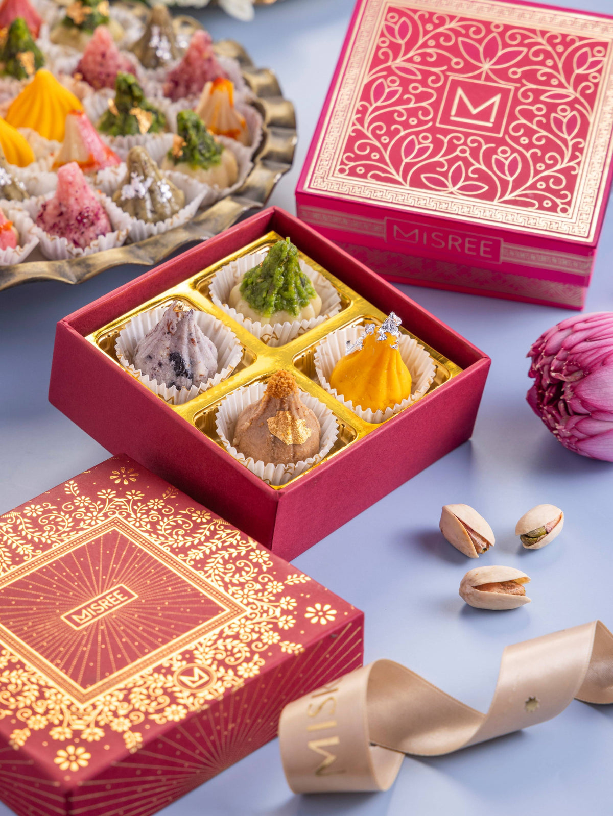 Image 2 of Misree Modak Box of 4 (Pink & Magenta)