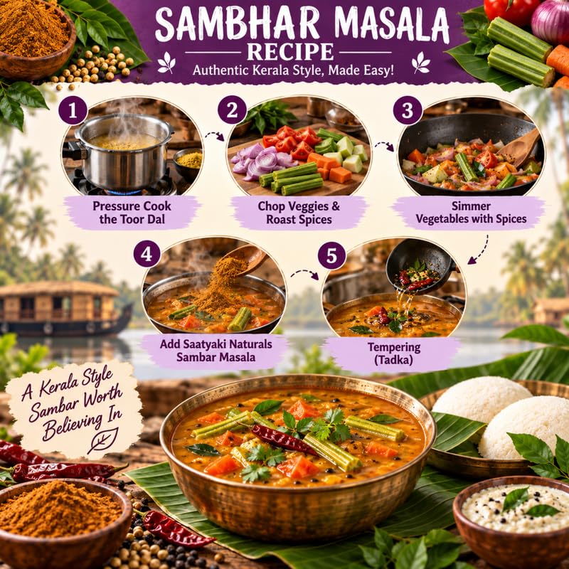 Image 10 of SAATYAKI NATURALS Kerala Sambar Masala