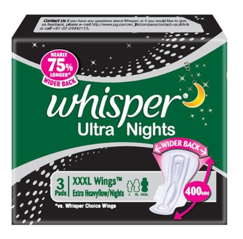 Image 1 of Pack of 1 for the product Whisper Ultra Nights Extra Heavy Flow - XXXL Wings (Pack of 3 Pads)
