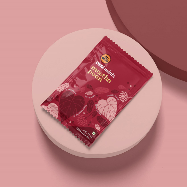 Image 3 of Go desi Meetha Paan Mints | 100% natural - Betel leaves, Sweet dates, Saunf & Elaichi | Box of 40 sachets