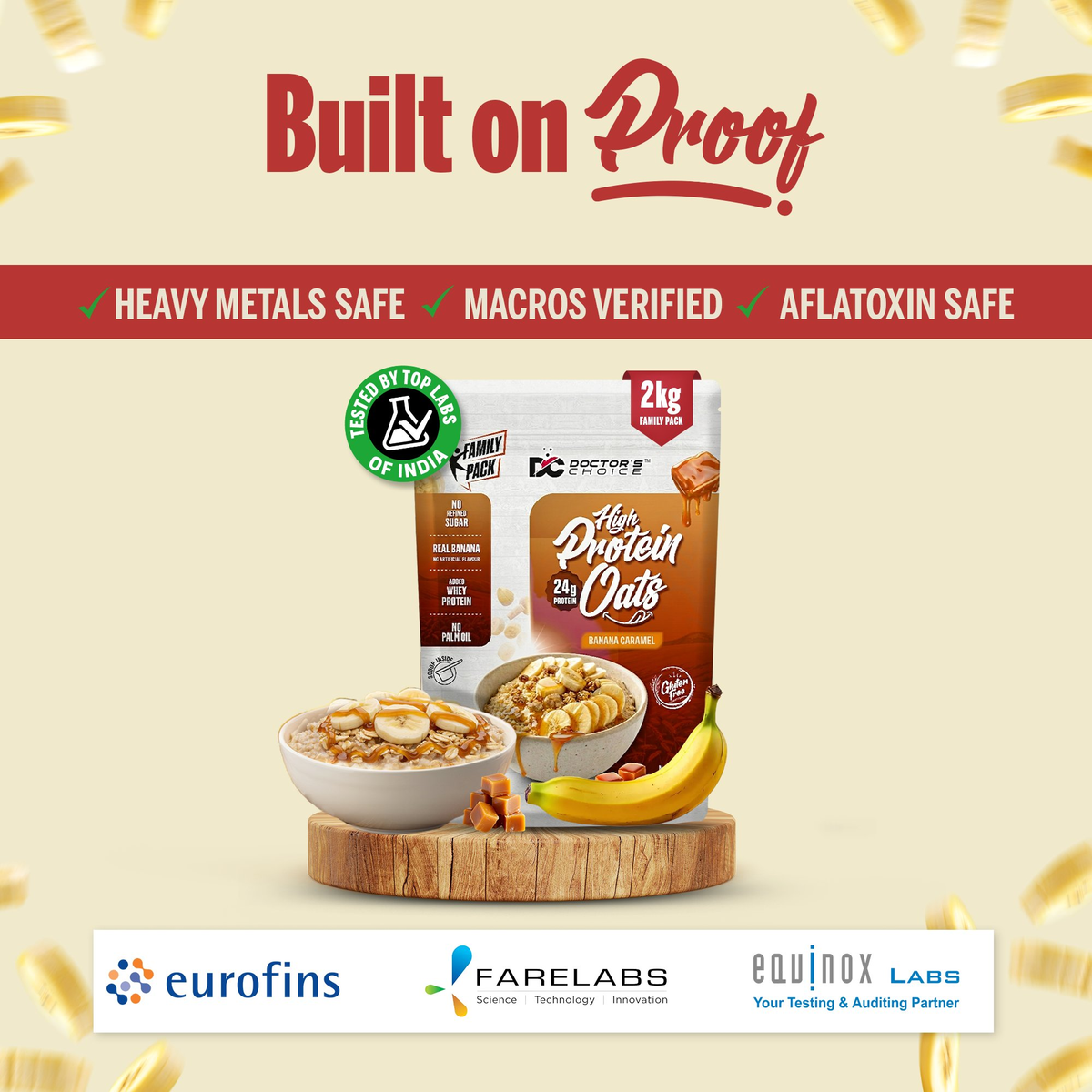 Image 9 of Doctor's Choice Protein Oats (Banana Caramel) 2 KG