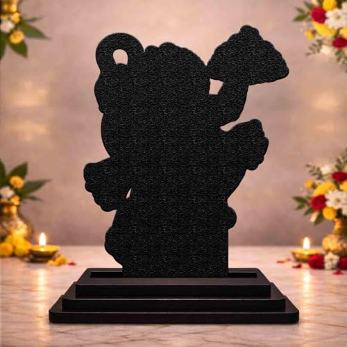 Image 2 of Hanuman Ji Wooden MDF Printed Idol with Stand, 4 x 5 Inch, Pooja Room Decor, Home Temple Mandir Decoration, Religious Gift