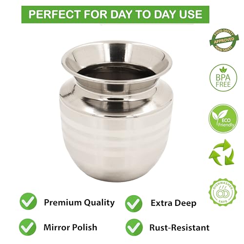 Image 7 of Spillbox Stainless Steel Lota|Kalash|Sombu|Theertha Sembu | Vessel |Jug | Karwachauth | Diwali | Mandir Wedding|Kamandal|Gangajal|Water Gangotri|Chambu 420ml