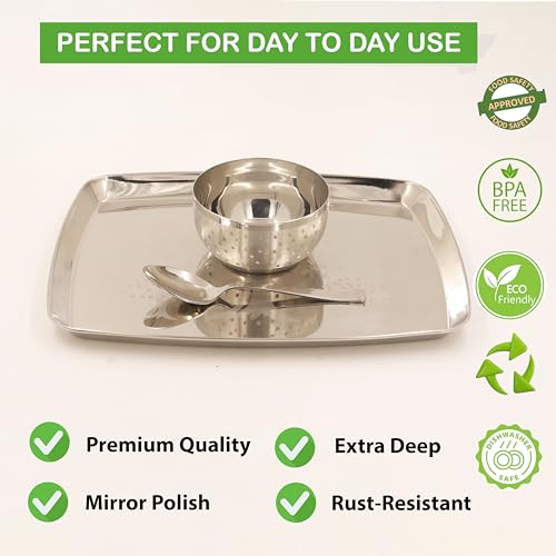 Image 5 of Spillbox Stainless Steel Serving Plate 28 cm Tree Design