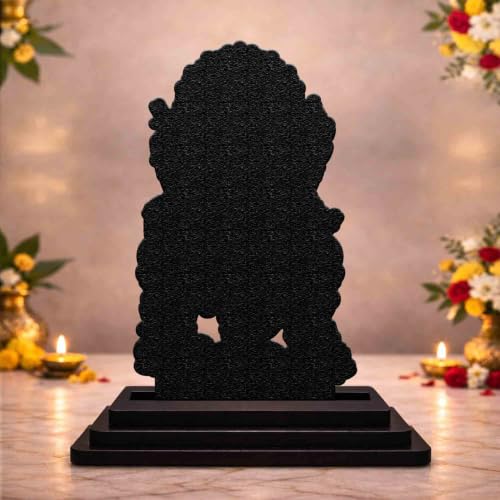 Image 2 of Vishwakarma Bhagwan Wooden MDF Printed Idol with Stand, 4 x 5 Inch, Pooja Room Decor, Home Temple Mandir Decoration, Religious Gift