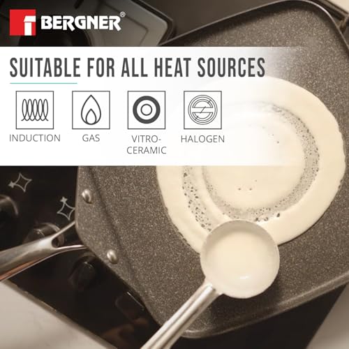 Image 7 of BERGNER Argent Samsara Triply 27cm Square Multi Tawa with Quantanium Non-Stick Coating