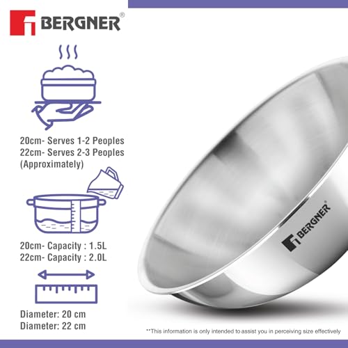 Image 7 of BERGNER Tripro Triply Stainless Steel Tasra Set 20cm / 2 L and 22cm / 2.5 L
