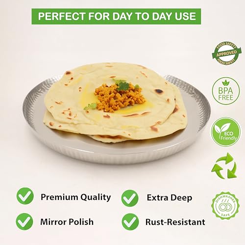 Image 12 of Spillbox Stainless Steel Hammered Tiffin Plate