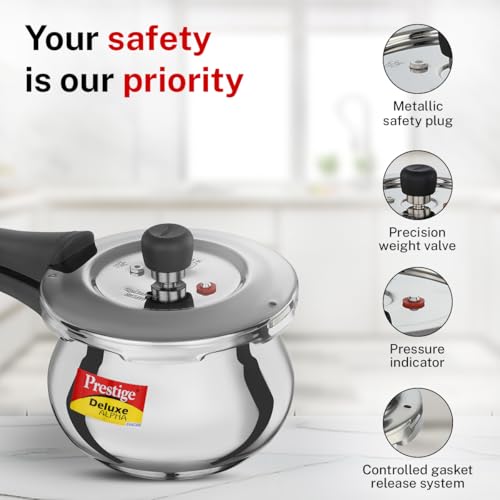 Image 6 of Prestige 2 Litre Stainless Steel Deluxe Alpha Svachh Outerlid Baby Handi Pressure Cooker