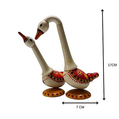 Image 6 of Hand Crafted - Etikoppaka Toy - Beautiful Swan Pair for Home Decor