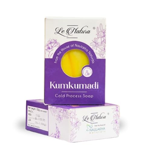 Image 3 of Naulakha Naturals Cold Pressed Soap – Kumkumadi | Ayurvedic Brightening & Nourishing Soap Bar with Saffron & Herbal Oils | Handmade, Chemical-Free Skincare – 100g