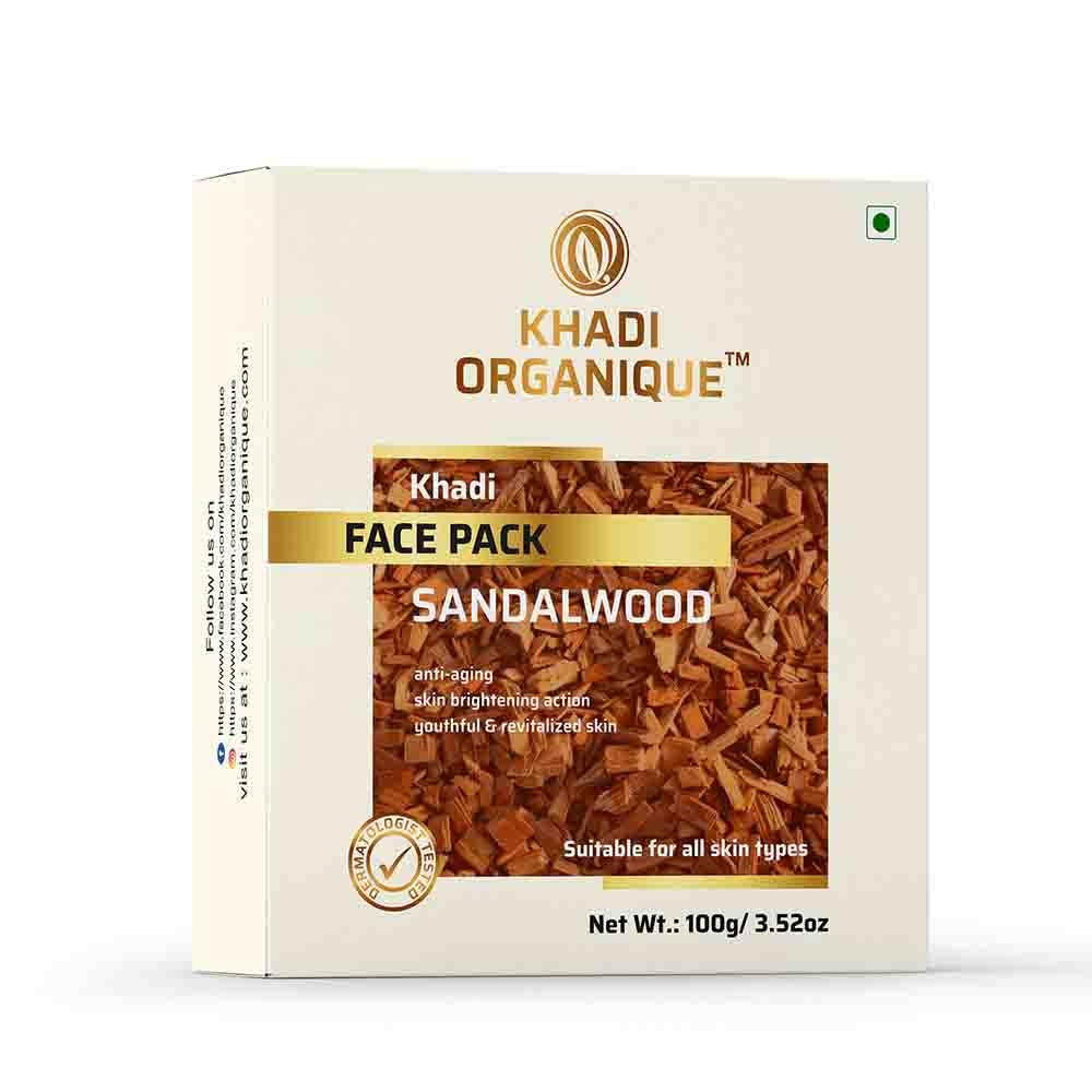 Image 1 of 100 gm for the product Khadi Organique Sandalwood Face Pack for Instant Glow