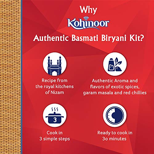 Image 7 of Kohinoor Authentic Basmati Biryani Kit,Hyderabadi (Pack of 2)