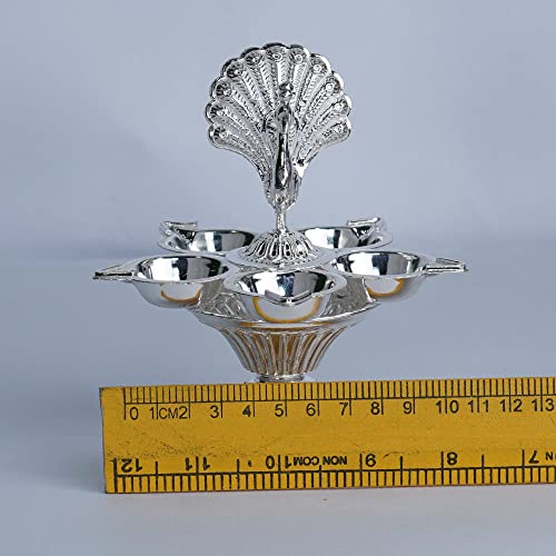 Image 3 of Dista Silvers Panchmukhi Peacock Diya 107g