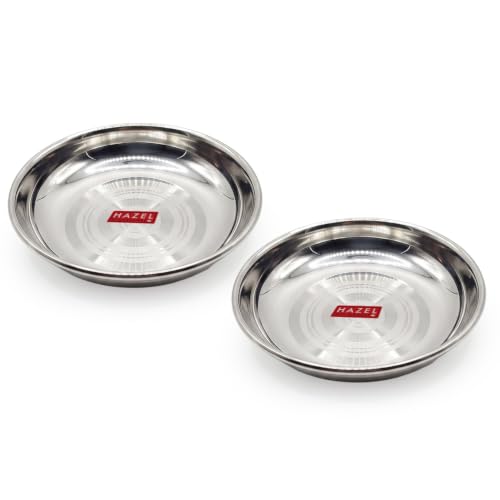 Image 6 of HAZEL Stainless Steel Halwa Plates Set of 2 100ml