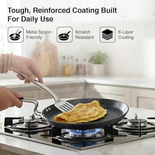 Image 7 of Prestige Durastone 25 cm Non-Stick Hard Anodised Tawa