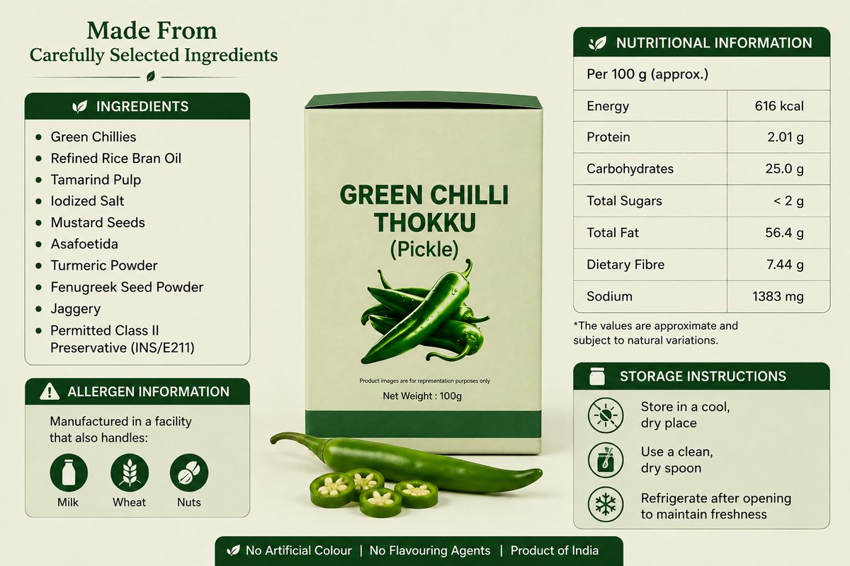 Image 7 of Gulabs Green Chilli Thokku Pickle