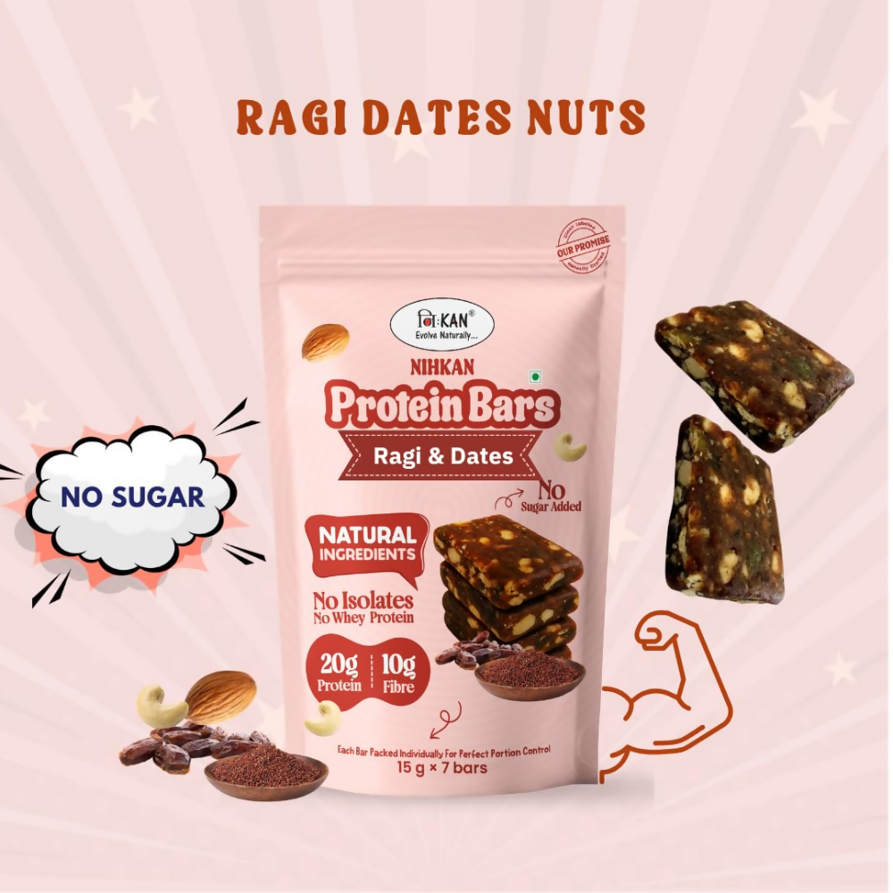 Image 7 of NIHKAN Ragi & Dates Protein Mini Bars