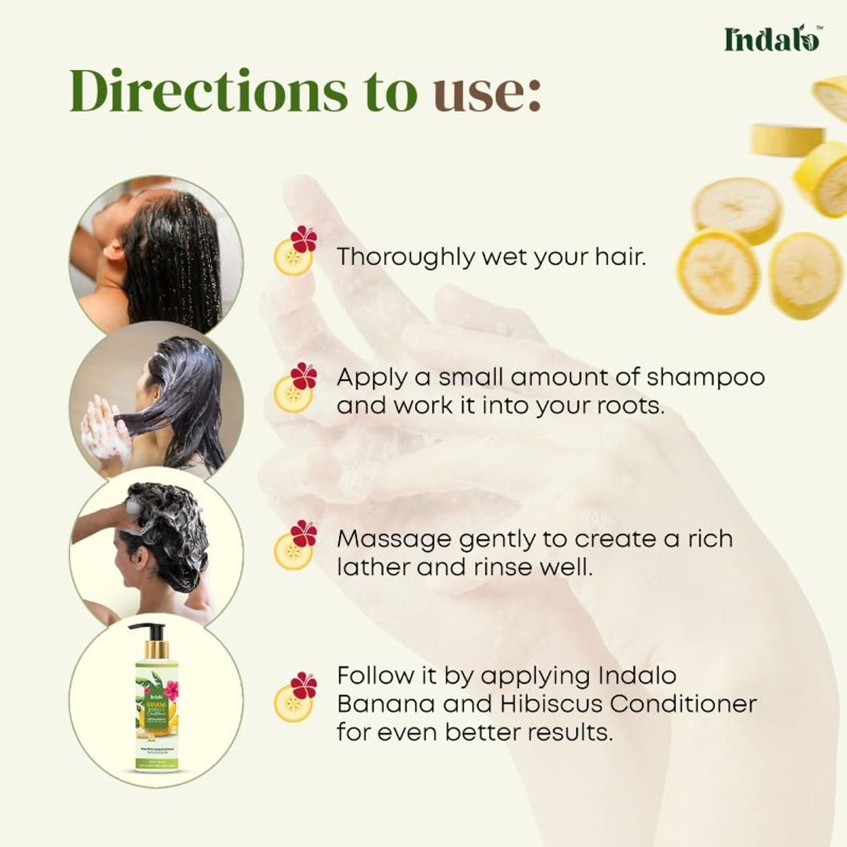 Image 7 of Indalo Banana Hibiscus Shampoo For Dry & Frizzy Hair