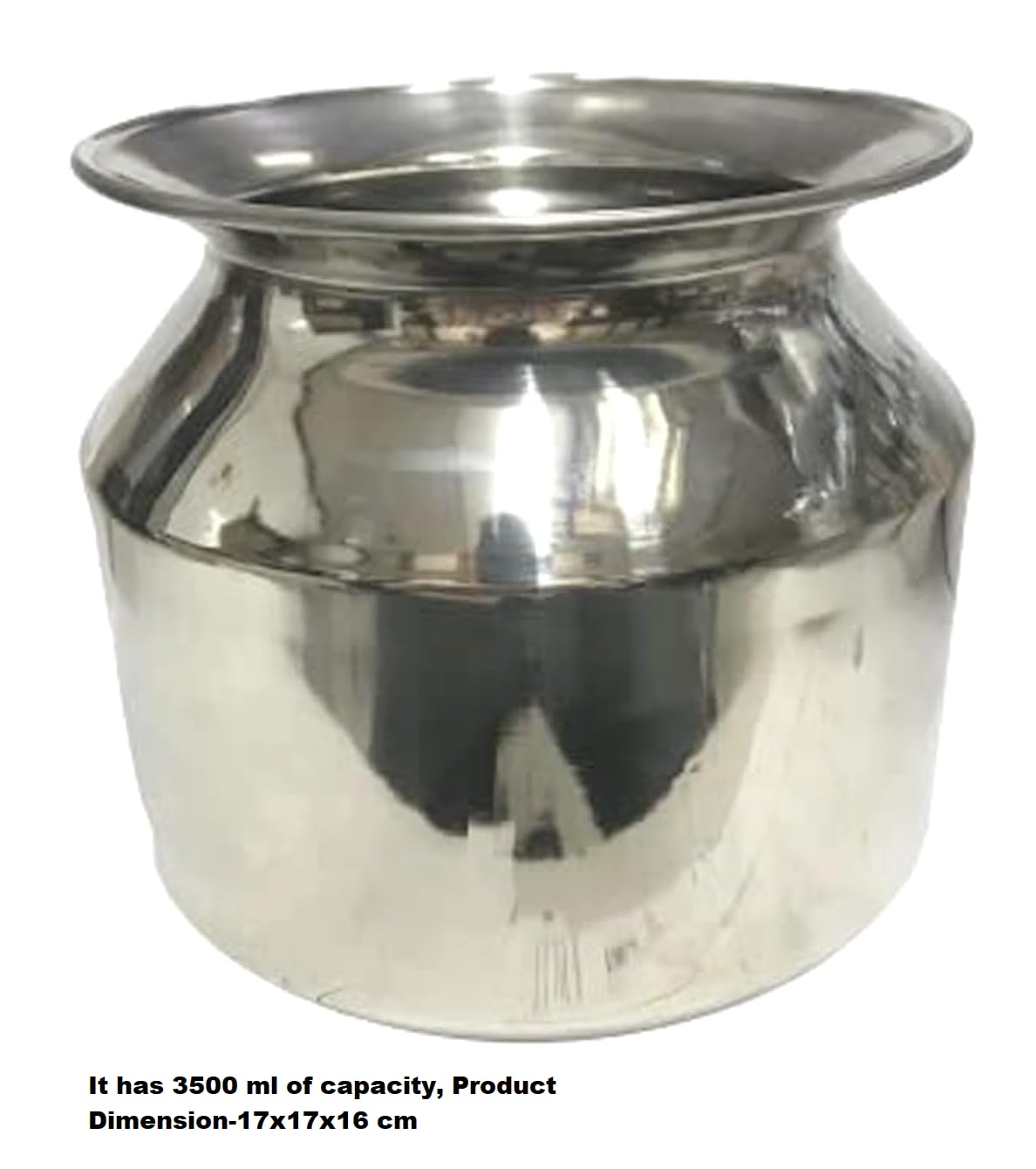 Image 3 of Dynore Stainless Steel Water Matka Pot/Steel Ghada/Kalshi/Lota - 3500 ml