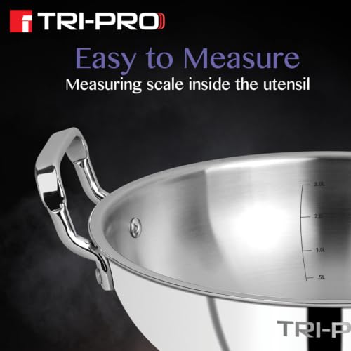 Image 7 of BERGNER BE Essentials Tripro Triply Stainless Steel 24cm Kadai, 2.8L