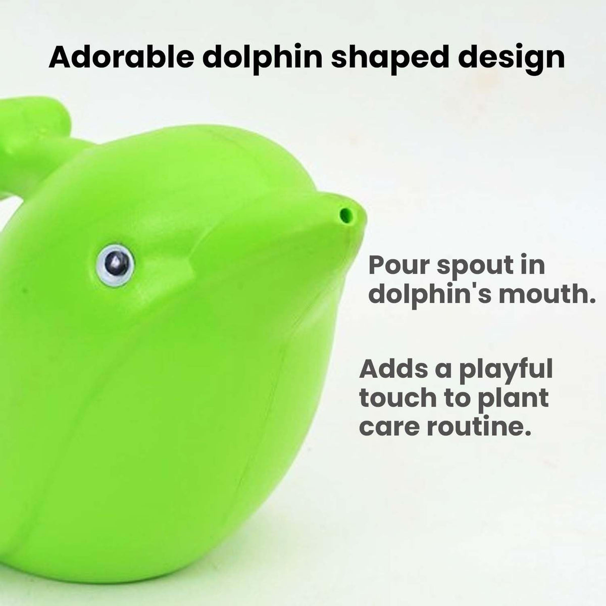 Image 5 of Go Hooked Plastic Dolphin Shape 1.5 Liter Kids Watering Can for House Plants & Garden Plants (Pack of 1, Yellow, 1.5 Liter)
