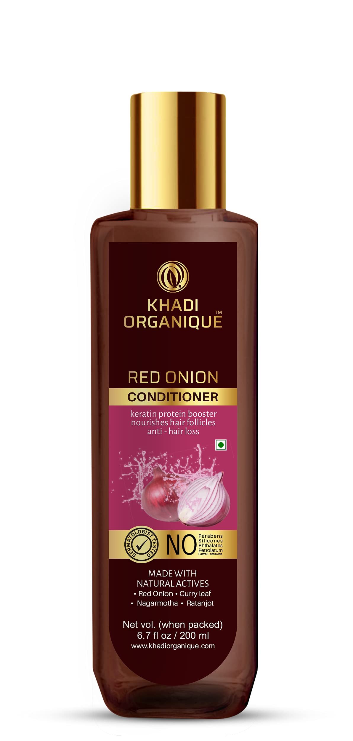 Image 1 of 200 ml for the product Khadi Organique Red Onion Conditioner with Keratin Protein Booster