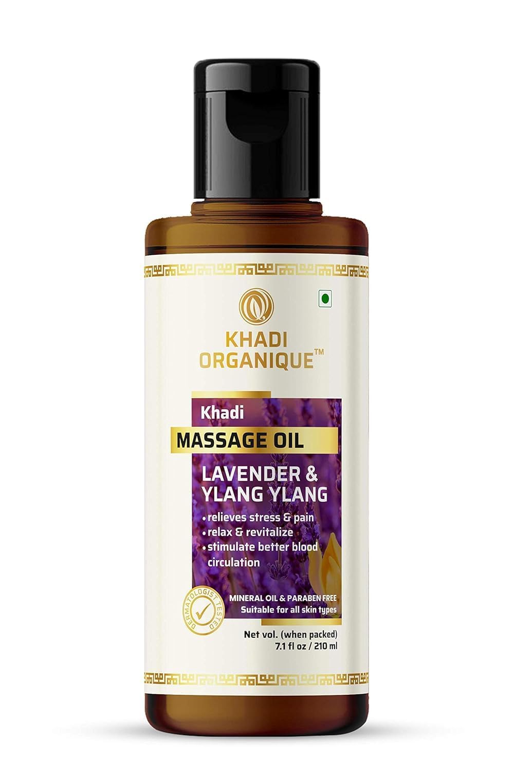 Image 1 of 210 ml for the product Khadi Organique Lavender & Ylang Ylang Massage Oil