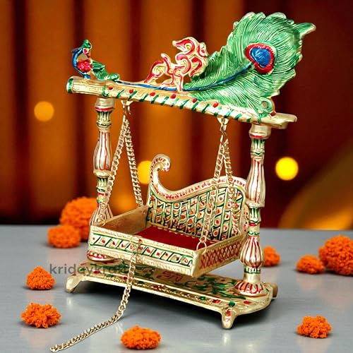 Image 1 of Default Title for the product KridayKraft Decorative Krishna Jhula Swing, Metal