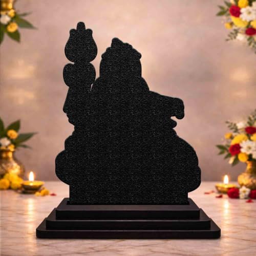 Image 2 of Shivling Nandi Wooden MDF Printed Idol with Stand, 4 x 5 Inch, Pooja Room Decor, Home Temple Mandir Decoration, Religious Gift