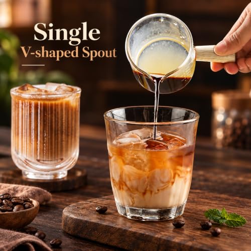 Image 7 of Supvox Espresso Shot Measuring Cup 100ml with Wooden Handle Borosilicate