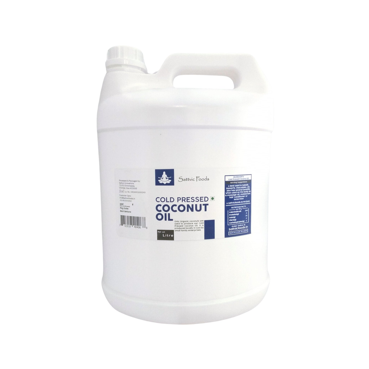 Image 9 of 5 L for the product Sattvic Foods Coconut Oil | Cold Pressed | Natural and Unprocessed