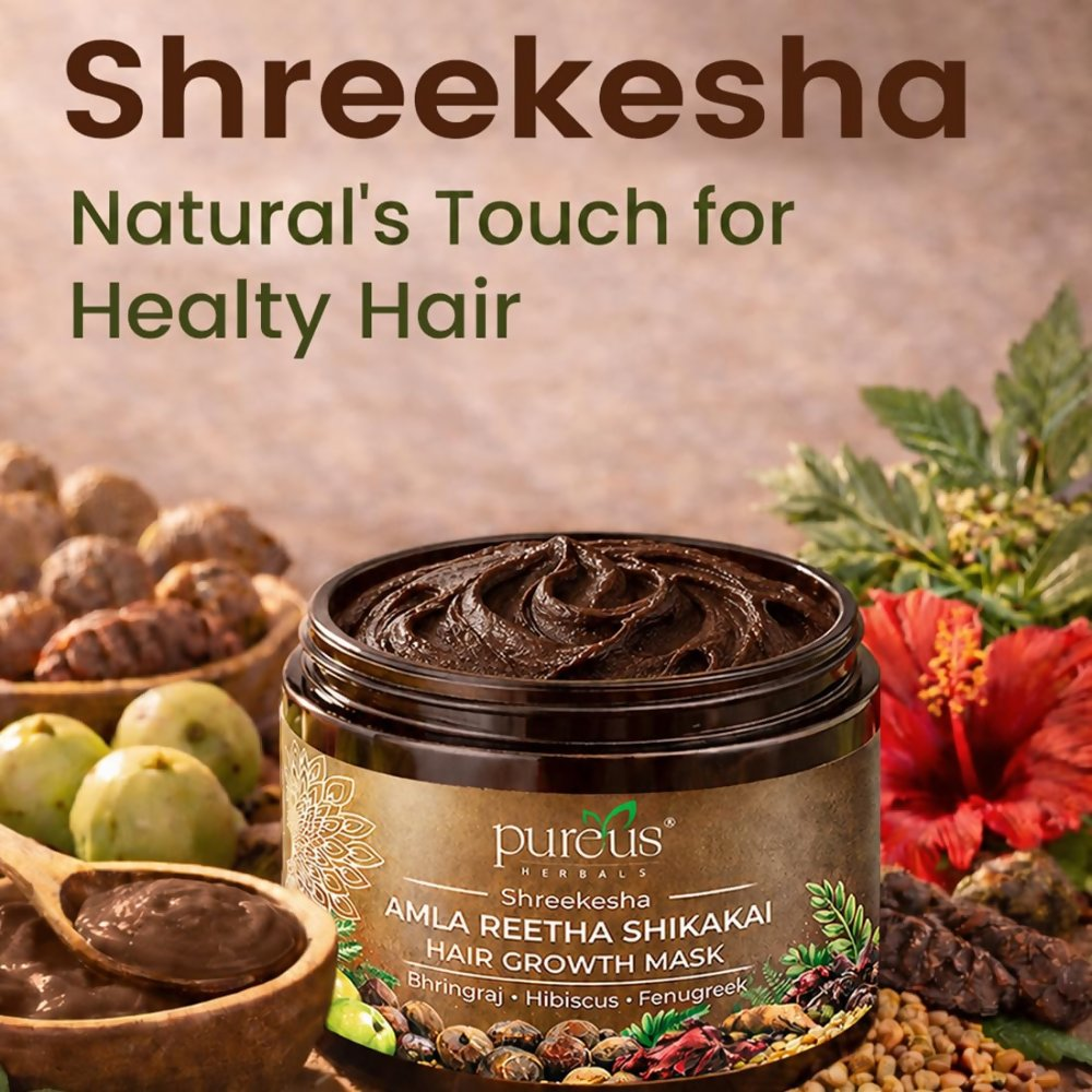 Image 4 of Pureus Herbals Shreekesha Amla Reetha Shikakai Hair Growth Mask