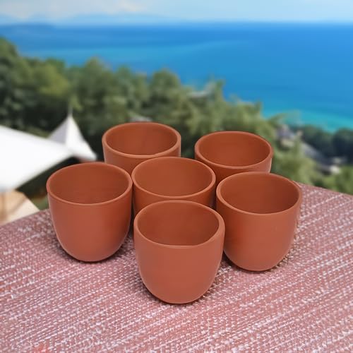 Image 7 of Mitti Cool Clay Cherry Cup Set 100 ml - Terracotta Kullad Tea Cups for Chai & Coffee