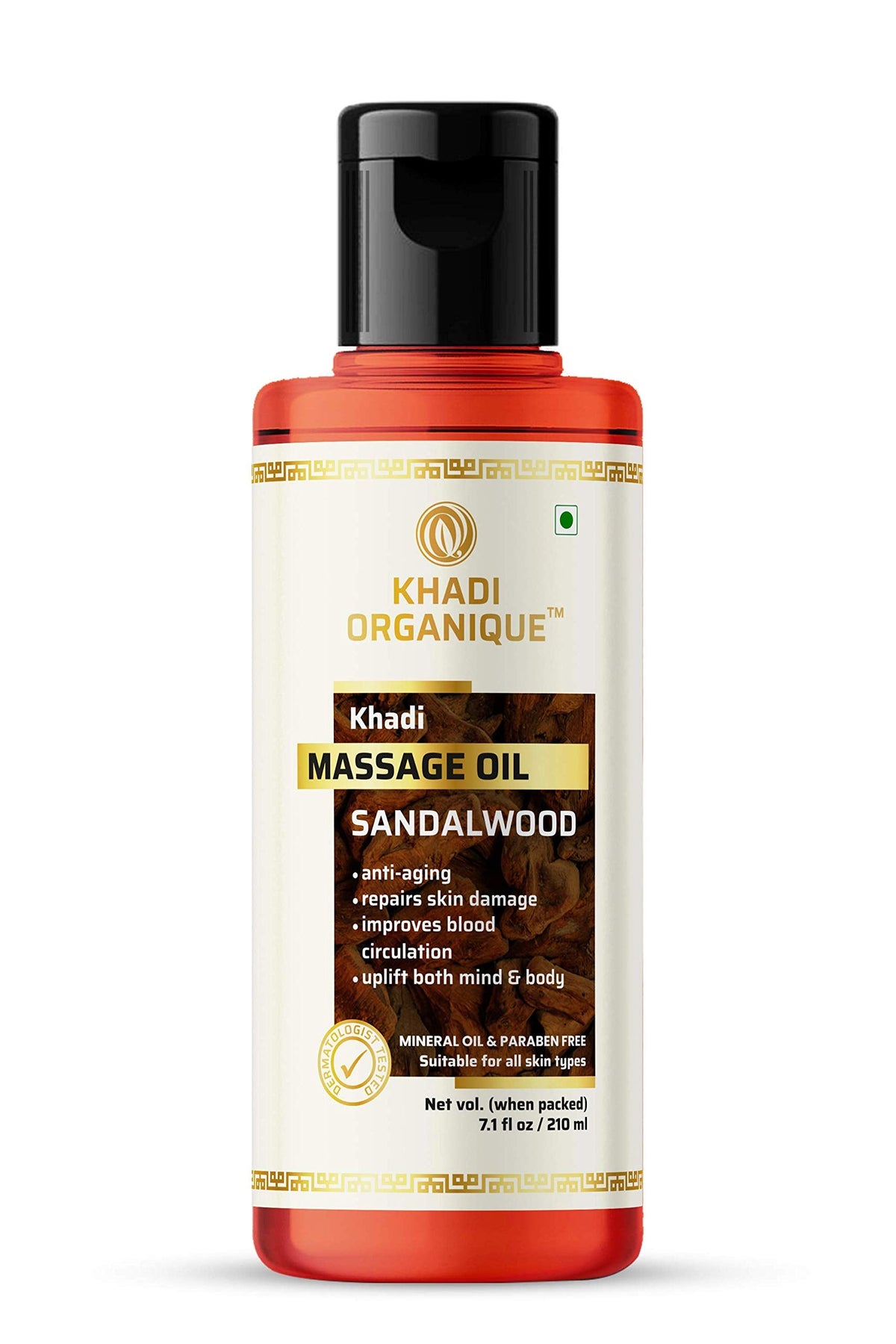 Image 1 of 210 ml for the product Khadi Organique Herbal Sandalwood Massage Oil