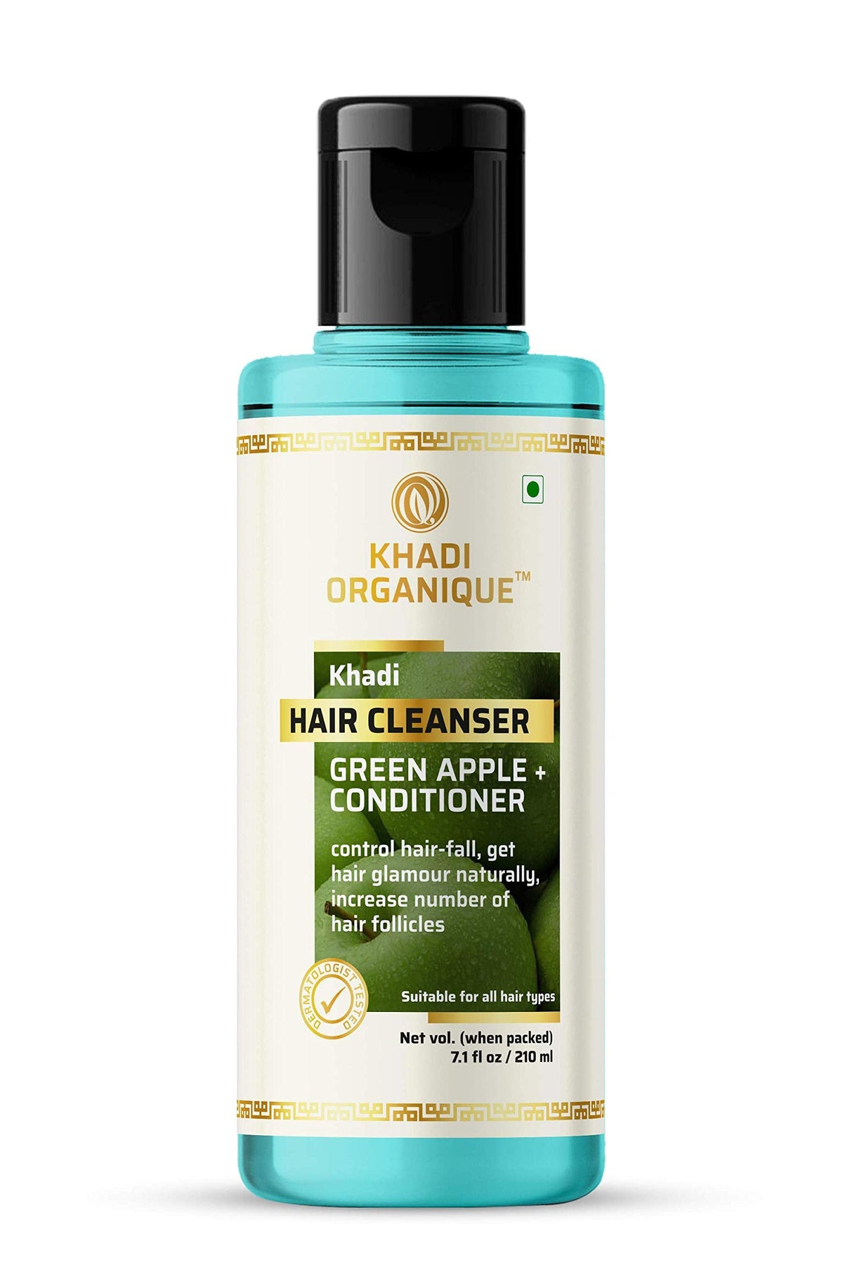 Image 1 of 210 ml for the product Khadi Organique Natural Green Apple Hair Cleanser & Conditioner