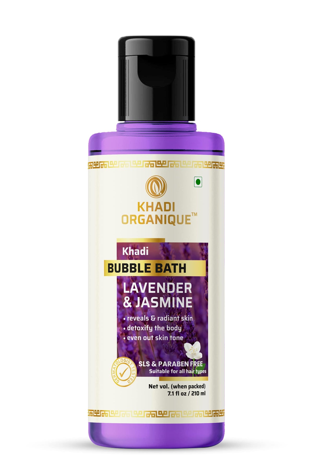 Image 1 of 210 ml for the product Khadi Organique Lavender & Jasmine Bubble Bath