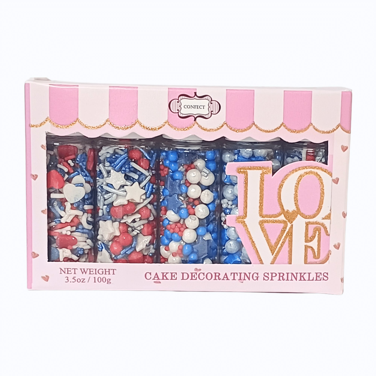 Image 7 of Confect Mix Heart & Star Patriotic Sprinkles
