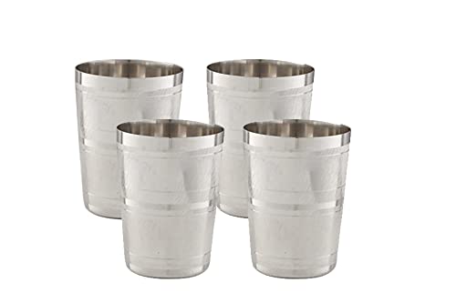 Image 3 of neelam Stainless Steel Diamond Glass Set of 4, 400 ml