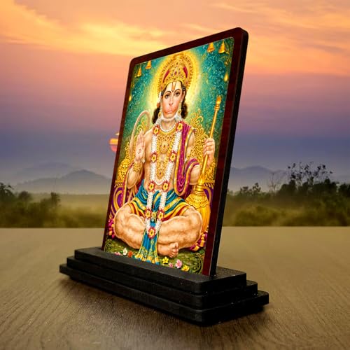Image 3 of Festive Worship Maa Lakshmi Wooden Table Idol 4x5 Inch HD Printed Decorative Piece