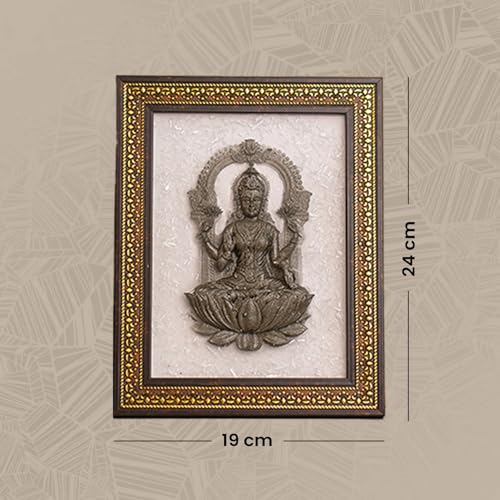Image 7 of Astrotalk Pyrite Lakshmi Ji on Selenite Frame | Pyrite Stone Brings Money & Abundance | Maa Lakshmi Pooja Decorative Items for Home & Office | Gift for Man & Woman | 19x24x1 cm | 1 Piece