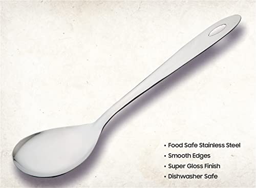 Image 6 of SIGNORA WARE Kitchen Tools Stainless Steel Heavy Gauge Prima Solid Oval Spoon No.2 Set of 2 (Size 21.7 cm)