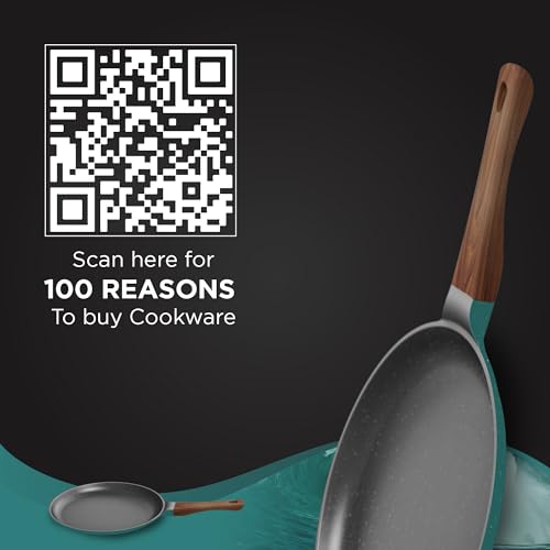 Image 8 of Preethi Artistic Collection Die Cast Non Stick Tawa, 27 cm, 5 Star Non Stick Effect, Cook & Serve, Earthy Brown